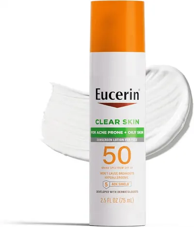 Main Images for Eucerin Sun Clear Skin Face Sunscreen Lotion SPF 50 for Acne Prone Skin