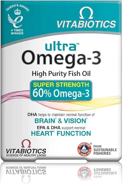 Main Images for Vitabiotics Ultra Omega-3 Fish Oils Capsules with DHA EPA Nutritional Supplements for…