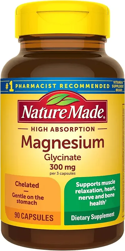 Main Images for Nature Made High Absorption Magnesium Glycinate 300mg per 3 Capsules