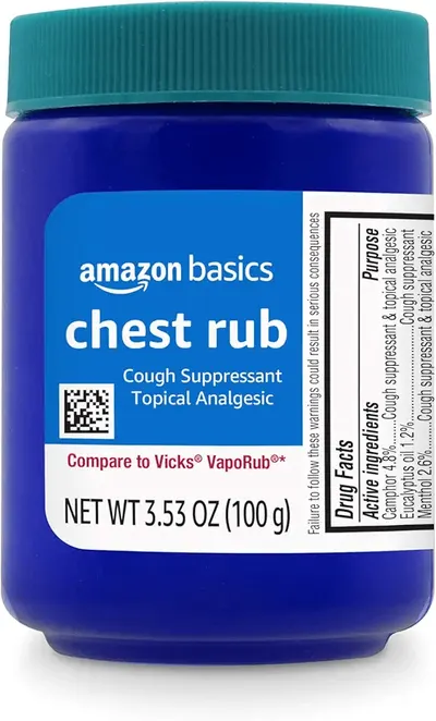 Main Images for Amazon Basics Chest Rub Cough Suppressant and Topical Analgesic Ointment