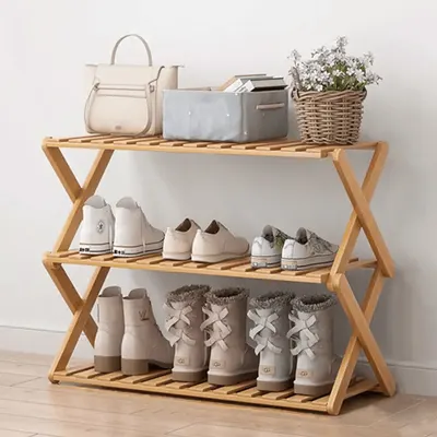 Main Images for Glsety 3 Tier Bamboo Shoe Rack