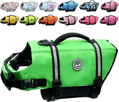 Main Images for VIVAGLORY Ripstop Dog Life Jacket Water Safety Vest for Small Medium Large Dogs Boating