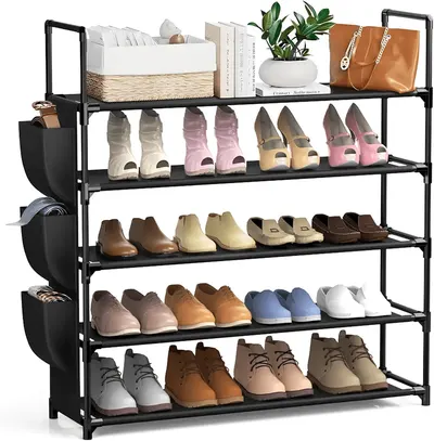 Main Images for esonstyle 5 Tier Shoe Rack Organizer for 20-25 Pairs Space Saving Shoe Storage Shelf for…