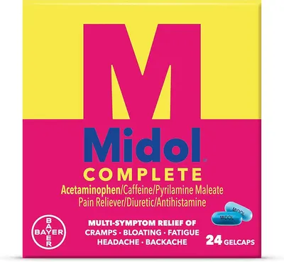 Main Images for Midol Complete Gelcaps 24ct: Midol Complete Menstrual Pain Relief Gelcaps with…