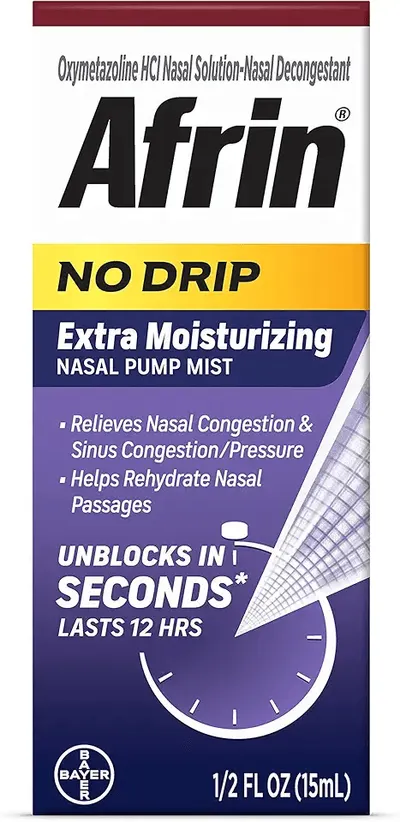 Main Images for Afrin No Drip Extra Moisturizing 12 Hour Nasal Congestion Relief Pump Mist