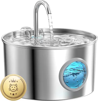 Main Images for Cat Water Fountain for Drinking: Stainless Steel Cat Fountain