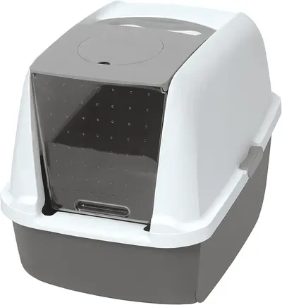 Main Images for Catit Large Hooded Grey Litter Box with Airsift Filter System