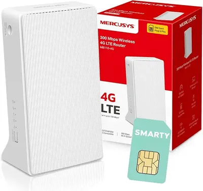 Main Images for MERCUSYS MB110-4G N300 WiFi 4G Router with Free SIM card
