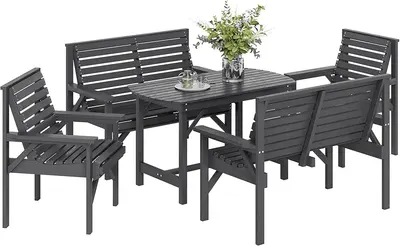 Main Images for Outsunny 5 Piece Wooden Garden Dining Set for 6