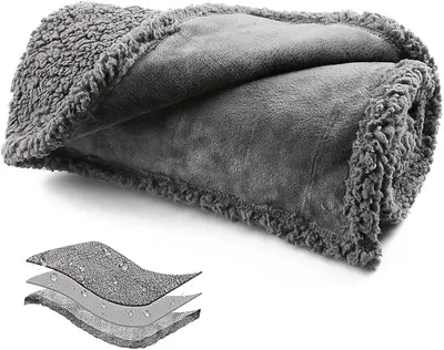 Main Images for Onarway Waterproof Dog Blanket of Reversible Sherpa Fleece for Bed