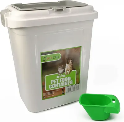 Main Images for DIVCHI 20L Pet Food Storage Container Flip Top Locking System With Integrated Scoop…
