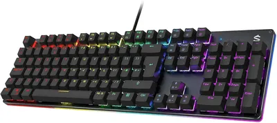 Main Images for Black Shark RGB Mechanical Gaming Keyboard 105 Keys UK Layout Wired Keyboard with Blue…