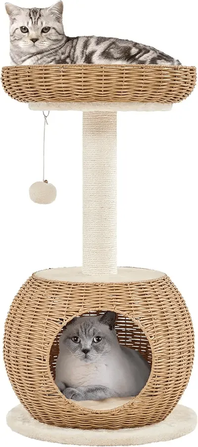 Main Images for Yaheetech Rattan Cat Tower