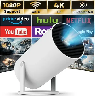 Main Images for ZAFAYA Mini Projector 2025 with WIFI 6 and Bluetooth