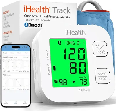 Main Images for iHealth Track Smart Upper Arm Blood Pressure Monitor with Wide Range Cuff That fits…
