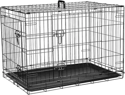 Main Images for Cardys Dog Crate Puppy Pet Cage with 2 Doors Easy Clean Removable Plastic Tray Folding…