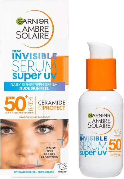 Main Images for Garnier Ambre Solaire SPF 50+ Super UV Invisible Serum Moisturiser for Face