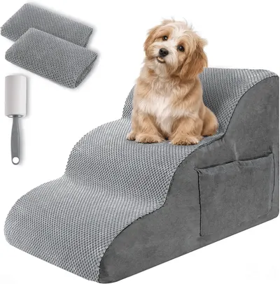Main Images for FURRYPAWS Dog Steps for Bed Non-Slip Pet Stairs for Sofa 3-Step with 2 Removable…