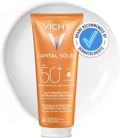 Main Images for Vichy Capital Soleil Hydrating Fresh Sun Protection Milk SPF50+ for Face & Body 300ml