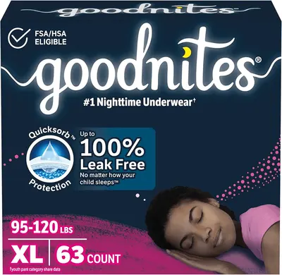 Main Images for Goodnites Girls' Nighttime Bedwetting Underwear