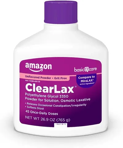 Main Images for Amazon Basic Care ClearLax Polyethylene Glycol 3350 Powder for Solution