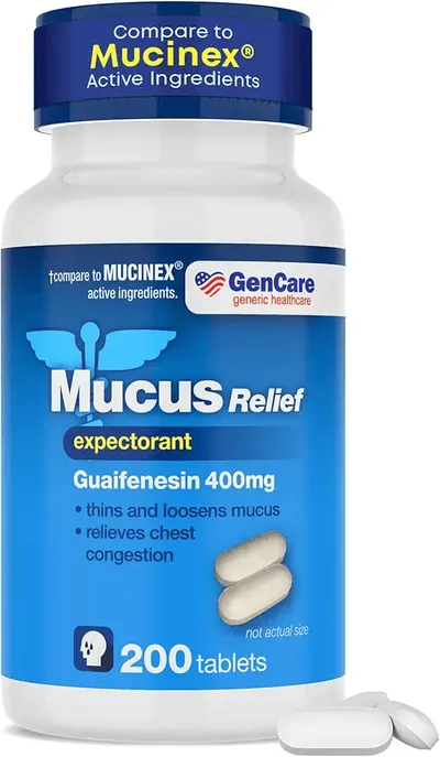 Main Images for GenCare Mucus Relief Expectorant Guaifenesin 400 mg 200 Tablets Value Pack