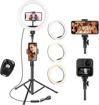 Main Images for UPhitnis 10" Ring Light with Tripod Stand & Phone Holder