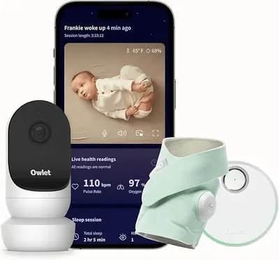 Main Images for Owlet® Dream Duo Smart Baby Monitor: FDA-Cleared Dream Sock® Plus Owlet Cam 2- Tracks &…