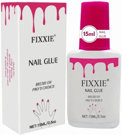Main Images for Extra Strong Nail Glue (15 Gram X 1 Bottle) With Brush For Acrylic Tips Extra Strong…