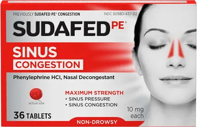 Main Images for Sudafed PE Sinus Congestion Relief Tablets