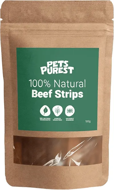 Main Images for Pets Purest Dog Treats Beef Strips UK