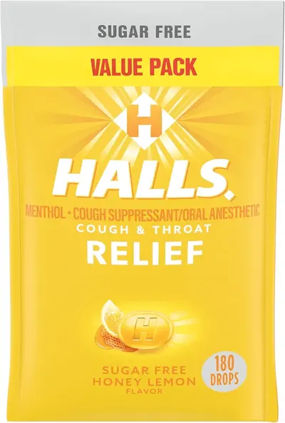 Main Images for HALLS Relief Honey Lemon Sugar Free Cough Drops