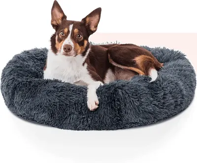 Main Images for Woof & Whiskers Donut Beds For Dogs Grey Dog Bed 70cm Donut Bed Calming Dog Beds Round…