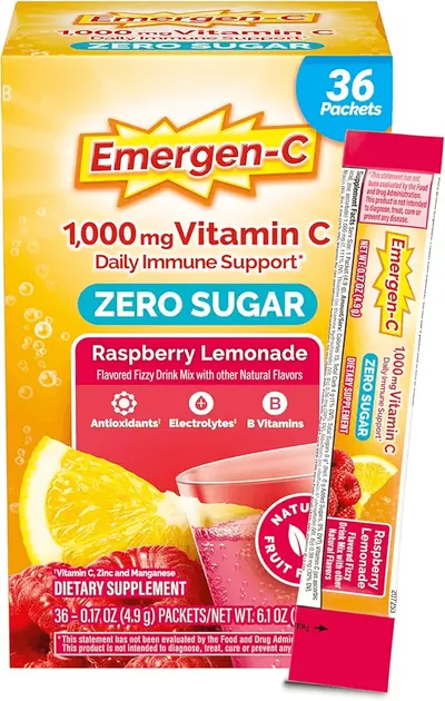Main Images for Emergen-C Zero Sugar 1000 mg Vitamin C Powder for Daily Immune Support Caffeine Free…