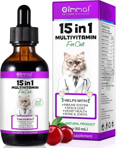 Main Images for Cat Vitamins Cat Supplements 15 in 1 Multivitamins with Glucosamine & Cranberry Supports…