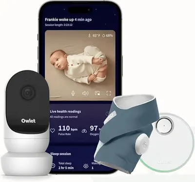 Main Images for Owlet® Dream Duo Smart Baby Monitor: FDA-Cleared Dream Sock® Plus Owlet Cam 2- Tracks &…