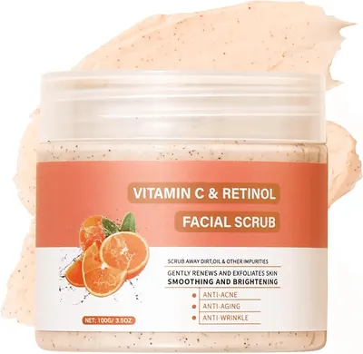 Main Images for Face Scrub with Retinol and Vitamin C Facial Exfoliator Facial Peeling Brightening…