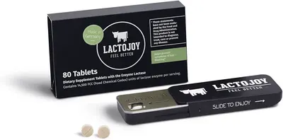 Main Images for LactoJoy Lactase Pills I 80 Pieces I Powerful Lactase Enzymes for Lactose Intolerance I…