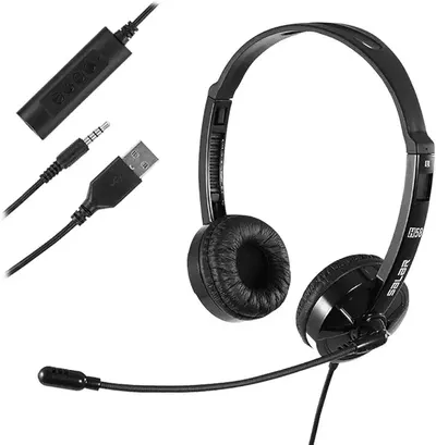 Main Images for USB Headset with Microphone Noise Cancelling & Audio Controls