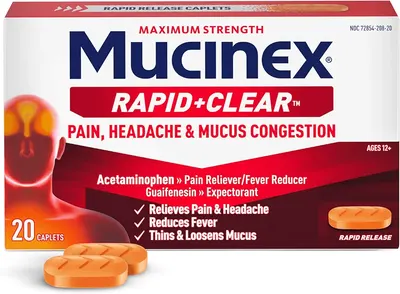 Main Images for Mucinex Rapid Clear Maximum Strength Cold Medicine & Expectorant