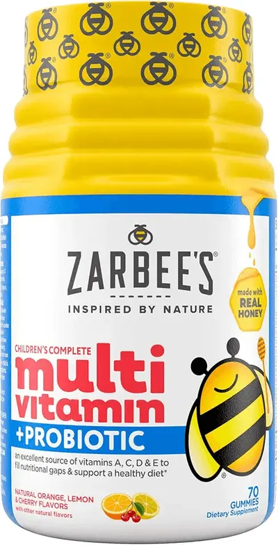 Main Images for Zarbee's Kid's Complete Daily Multivitamin + Probiotic Gummies with Vitamins A B C D E &…