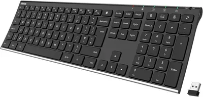 Main Images for Arteck 2.4G Wireless Keyboard Stainless Steel Ultra Slim Full Size Keyboard with Numeric…