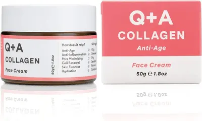 Main Images for Q+A Collagen Face Cream. A vegetarian