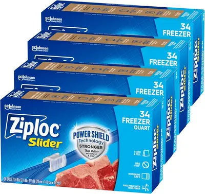 Main Images for Ziploc Quart Food Storage Freezer Slider Bags