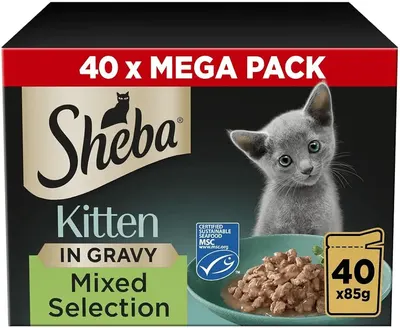 Main Images for Sheba Sauce Collection Cat Food Pouch for Kitten Mixed Selection in Gravy 40x85g