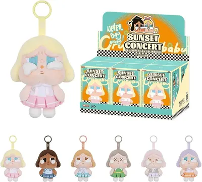Main Images for POP MART CRYBABY Sunset Concert Series-Plush Pendant Whole Set（6Boxes） 2.5 inches…