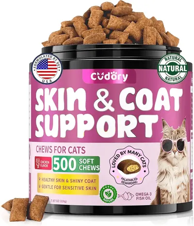 Main Images for Natural Skin and Coat Support for Cats