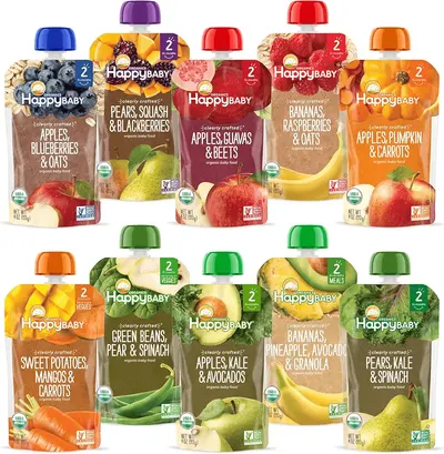 Main Images for Happy Baby Organics Stage 2 Baby Food Pouches
