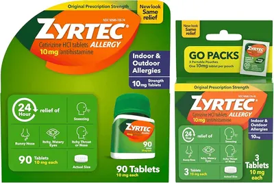 Main Images for Zyrtec 24 Hour Allergy Relief Tablets