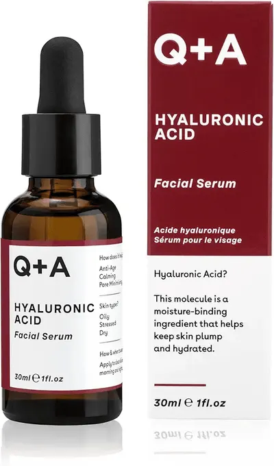 Main Images for Q+A Hyaluronic Acid Facial Serum. A hydrating Hyaluronic Acid serum for healthy and…